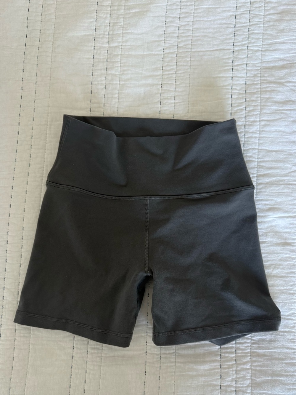 Aritzia Grey High-Rise Bike Shorts